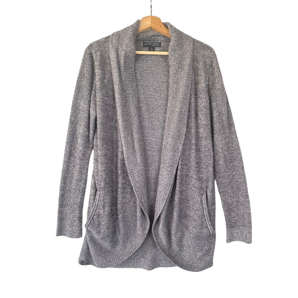 Barefoot Dreams CozyChic Lite Cardigan Sweater Purple Size Medium